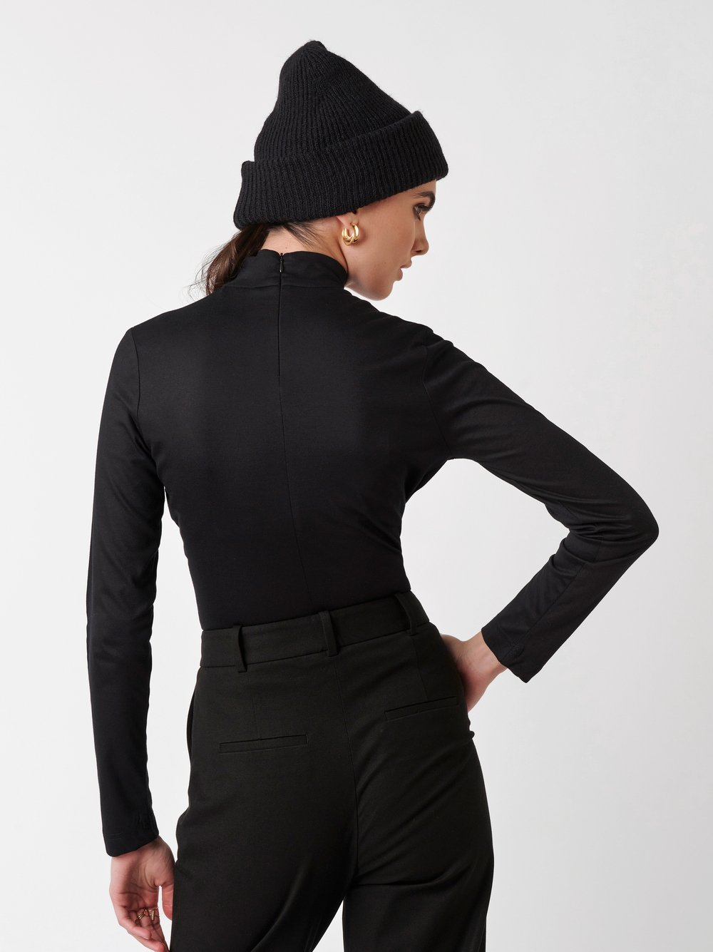 Pullover Anna black popeline Rueckansicht