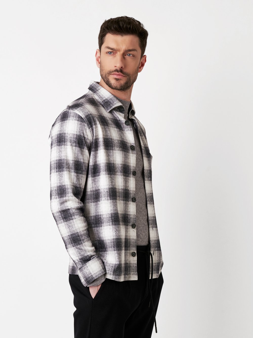 Shirt | Style »Casual Overshirt Kent« grey check flannel