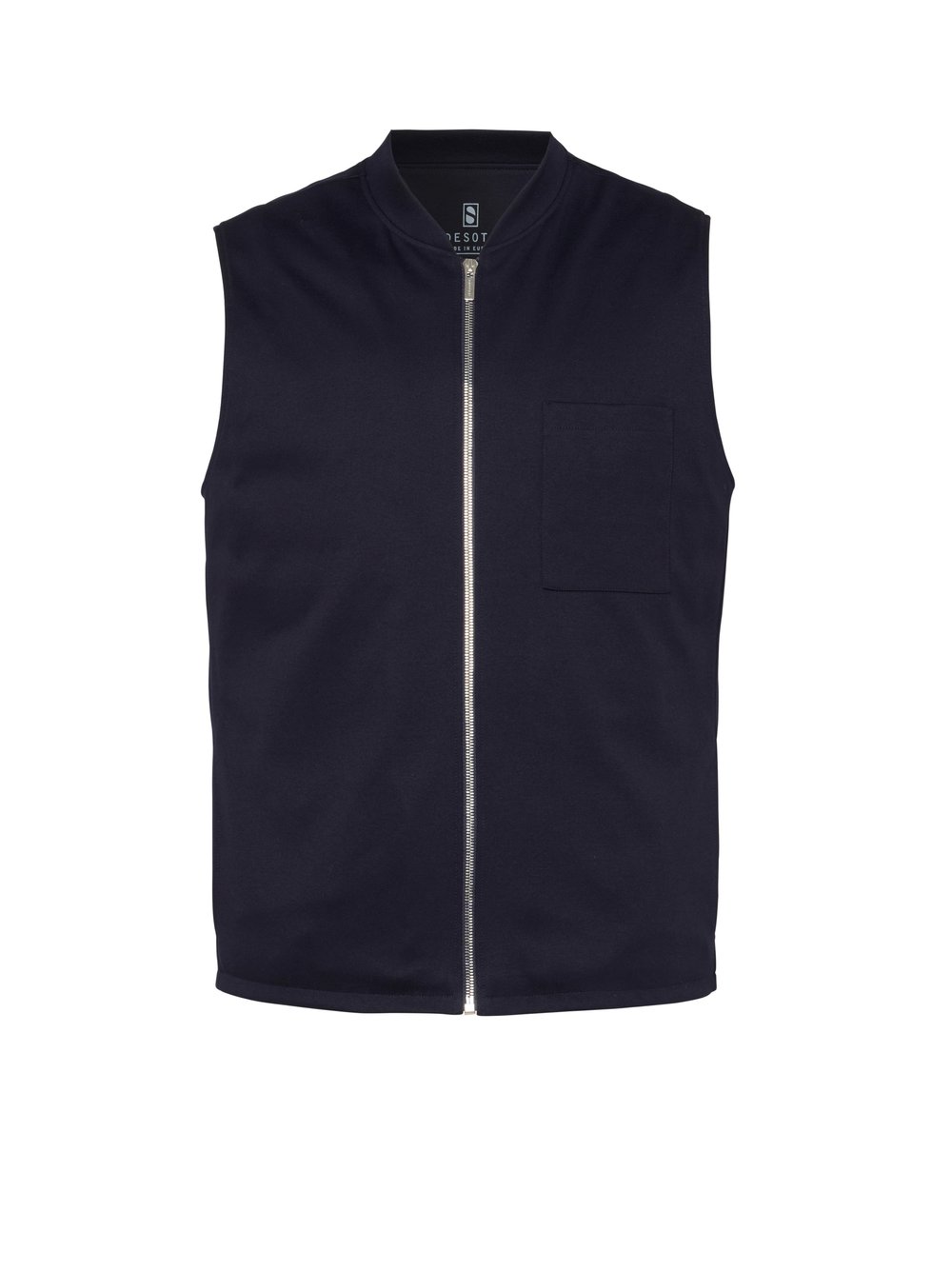 Herrenweste Casual Zip Vest in solid navy, freigestellte Produktansicht