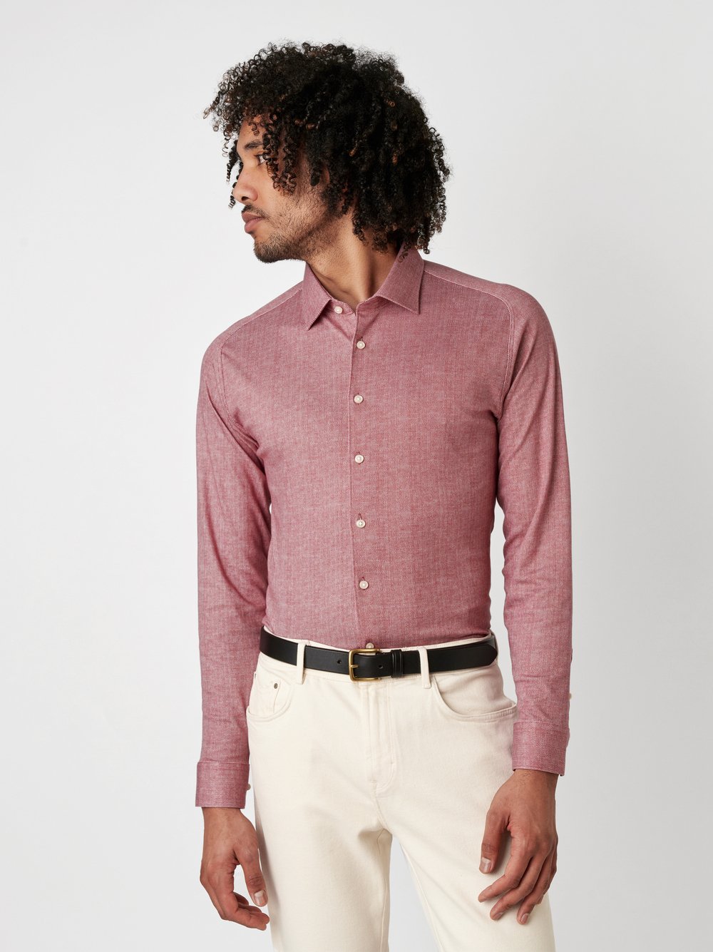 Shirt Casual Kent red oxford front view Shirt Casual Kent red oxford front view